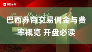 巴西券商交易佣金与费率概览 开盘必读